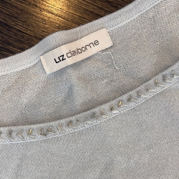 Classic Light Blue Boxy Long Sleeve Sweater by Liz Claiborne - Picture 4 of 7